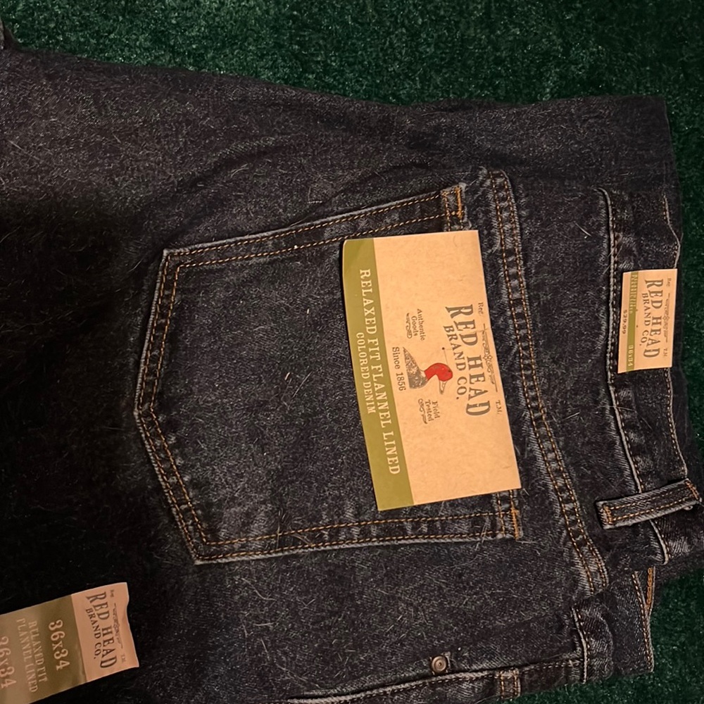 Red head brand. Relaxed fit flannel lined jeans size 36x34